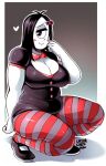  big_breasts bow chubby cyclops goth iris iris_(ruby_gloom) lazorchef ruby_gloom stockings thick_thighs 