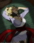 armpit bed blonde_hair blush breasts earrings grope horny kagemane_no_jutsu lipstick love moaning mongrel_(artist) naruto pillow ribbon shadow_paralysis_skill shikamaru_nara temari undressing