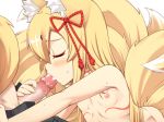  animal_ears blonde_hair blush breasts fellatio fox_ears fox_tail kitsune mon-musu_quest! oral small_breasts tail tamamo tamamo_(mon-musu_quest!) uncensored 