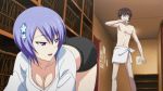  animated animated_gif ass ass_shake blue_hair blush bouncing_breasts cleavage gif invitation maji_de_watashi_ni_koi_shinasai! naoe_yamato naughty_face presenting shiina_miyako short_hair shorts tease teasing top-down_bottom-up 