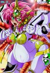 1girl armor banpresto censored cum cum_in_pussy cum_inside double_penetration female green_eyes hair insemination pink_hair pregnant pussy rape super_robot_wars super_robot_wars_the_lord_of_elemental tentacle tentacles tongue tongue_out uneven_eyes uniform valsione valsione_r