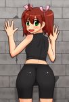  1girl ape_escape artist_request ass bike_shorts female flat_chest green_eyes nude pussy red_hair saru_getchu sayaka sayaka_(saru_getchu) solo yumi 