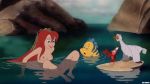 breasts crab disney editooner editooner_(artist) fish flounder human princess_ariel pussy scuttle seagull sebastian smile tagme the_little_mermaid