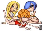 bikini blonde_hair blue_eyes blue_hair brown_eyes can ear_piercing earrings ed,_edd,_'n'_eddy freckles innocenttazlet jewelry kanker_sisters lee_kanker long_hair marie_kanker may_kanker orange_hair piercings polka_dot_bikini shiny shiny_skin short_hair swimsuit transparent_background