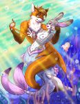  1boy 1girl ashdei breasts bunny disney female fish judy_hopps male mermaid nipple original rabbit sea shark tagme underwater werefox werefox_(artist) werefox_(character) zootopia 