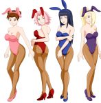 ass big_ass big_breasts blackangel014 breasts bunny_ears bunny_girl bunnysuit cleavage female female_only hinata_hyuuga ino_yamanaka looking_at_viewer looking_back naruto pervyangel sakura_haruno tenten