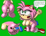  1boy 1girl amy_rose anal anal_sex animal_genitalia animal_penis anus artist_request big_breasts cum male male/female sega sonic_the_hedgehog_(series) x-ray 