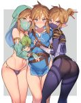 clothing cosplay femboy girly group_hug link penis_bulge sissy the_legend_of_zelda trap yaoi