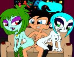  breasts danny_fenton danny_phantom ember_mclain erect_nipples erection ghost lipstick looking_back nipples nude penis ponytail ray rayryan_(artist) short_hair 