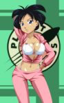 amy_wong black_hair blue_eyes bra breasts futurama panties short_hair tracksuit xenokurisu