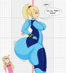 2_girls ass ass_focus ass_jiggle big_ass big_breasts blonde_hair bottom_heavy breasts bubble_ass bubble_butt crossover dialogue fat_ass fat_butt female_only full_of_gas hand_on_hip huge_ass huge_breasts jiggling_ass large_ass large_butt larger_female looking_back metroid nintendo princess_zelda samus_aran seductive seductive_pose sexy sexy_ass sexy_body sexy_breasts sexy_pose shocked shocked_expression shocked_eyes smelly_ass smug smug_face stockings super_smash_bros. the_legend_of_zelda thighs touhoufan zelda_(a_link_between_worlds)