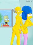  anal ass bart_simpson blue_hair cosmic cosmic_(artist) hair marge_simpson montgomery_burns penis the_simpsons voyeur yellow_skin 