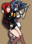 big_breasts erin_fitzgerald eyepatch hair_over_one_eye huge_breasts krieg_(skullgirls) lab_zero_games long_hair magnum3000 nurse_cap nurse_uniform parasoul_(skullgirls) red_hair skullgirls surgical_mask topless_(female) vaginal valentine_(skullgirls) yellow_eyes yuri