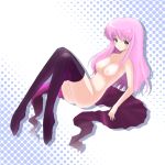 1girl breasts long_hair louise_francoise_le_blanc_de_la_valliere nipples nude pink_eyes pink_hair shima-shuu solo stockings tetora thighhighs zero_no_tsukaima