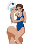 2_girls 2girls avatar:_the_last_airbender blue_eyes dark_skin female_only katara pervyangel princess_yue swimsuit