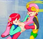 2girls bottomless cum fellatio futanari irregular_fetishes mayl_sakurai mega_man_battle_network mega_man_nt_warrior oral penis penis_in_mouth rockman rockman_exe roll.exe roll_exe sakurai_meiru