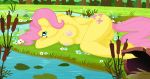  breasts equine female female_only fluttershy fluttershy_(mlp) friendship_is_magic hair hair_over_eye looking_at_viewer my_little_pony nude pegasus pink_hair pinup pussy whitmaverick wings 