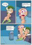 anal big_breasts breasts comic cosma_(fop) cosmo erection fairycosmo gender_bender_(comic) genderswap imminent_anal nipples spanking stockings the_fairly_oddparents wanda wando_(fop)