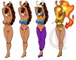 1girl alternate_costume big_breasts breasts character_sheet dark-skinned_female dark_skin female_only lineup nipples nude power_stone rouge_(power_stone) solo_female speeds