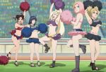 5girls bad_perspective breasts cheerleader cleavage fisheye hinata_hyuuga ino_yamanaka ladygt93 multiple_girls naruto naruto_shippuden panties pom_poms sakura_haruno smile stadium temari tenten uncensored underboob underwear