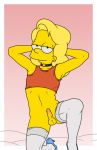 bart_simpson cross-dressing high_heels small_penis stockings the_simpsons white_border yellow_skin