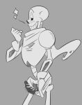 1boy 2019 animated_skeleton blush blush_lines clothed clothed_male clothing cowboy_shot cropped erection flashing flashing_penis genitals gloves grey_background half-closed_eyes humanoid male male_only monochrome monster monster_boy pants pants_down papyrus papyrus_(undertale) penis penis_out presenting_penis rexphilia ribbed_penis simple_background skeleton smile smirk smug solo_male sparkle undead undertale undertale_(series) unusual_penis