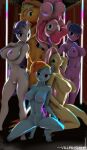 3d anthro anthrofied applejack_(mlp) female_only fluttershy_(mlp) mane_six_(mlp) nude nude_female pinkie_pie_(mlp) rainbow_dash_(mlp) rarity_(mlp) twilight_sparkle_(mlp) villainshima