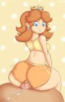 1boy 1girl ass assjob big_ass booty_shorts breasts buttjob catnapstar cum dolphin_shorts ejaculation erection hotdogging huge_ass mario_(series) nintendo penis_between_ass penis_on_ass princess_daisy