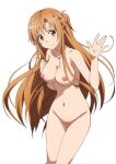 1girl alluring asuna_(sao) auburn_hair bare_legs big_breasts cleft_of_venus completely_nude_female long_hair navel nipples nude nude_filter pussy sword_art_online third-party_edit uncensored