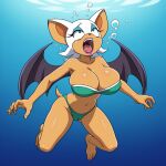 1girl ai_generated anthro barefoot bat bikini breasts cameltoe cleavage drowning feet female green_bikini green_swimsuit huge_breasts navel ocean peril rouge_the_bat sea sega sexfightfun solo sonic_(series) sonic_the_hedgehog_(series) swimsuit underwater underwater_peril water