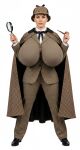ai_generated full_body genderswap genderswap_(mtf) gigantic_breasts parody pipe rule_63 self_upload sherlock_holmes stable_diffusion