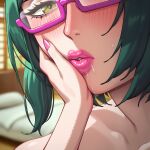 2_girls ai_generated glasses green_hair incest jujutsu_kaisen nude sisters yuri zenin_mai zenin_maki