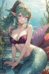 1girl ai_generated beauty coral_reef dragon_girl female fire_emblem fire_emblem_awakening mermaid nintendo sea seaweed sessrumnir-folkvangr solo tiki_(fire_emblem) under_the_sea underwater