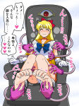 1girl adult_swim akahaneko alluring bare_legs barefoot bishoujo_senshi_sailor_moon bishoujo_senshi_sailor_moon_r bishoujo_senshi_sailor_moon_r_the_movie bishoujo_senshi_sailor_moon_s bishoujo_senshi_sailor_moon_s_the_movie bishoujo_senshi_sailor_moon_supers bishoujo_senshi_sailor_moon_supers_the_movie blonde_hair blush bow clothing feet foot_fetish japanese_text medium_breasts minako_aino panties sailor_venus skirt text tickle_fetish tickling tickling_feet toei_animation toes toonami translation_request
