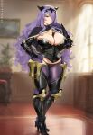 1girl ai_generated armor camilla_(fire_emblem) fire_emblem fire_emblem_fates long_hair purple_hair stockings