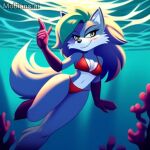 1girl adoptable ai ai_generated cartoolover fanart female five_nights_at_freddy's five_nights_at_freddy's:_security_breach mobians.ai roxanne_wolf_(fnaf) scottgames sexy_girl solo steel_wool_studios underwater