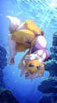 1girl 9:16 anthro areola areola_slip bandai_namco big_breasts blue_eyes breasts digimon digimon_(species) female fur high_res hinata_sakamoto renamon sea solo thick_thighs underwater water wide_hips yellow_body yellow_fur