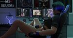 1girls 3d absurd_res bandai_namco computer computer_monitor discord_(app) fat_cock fingering gaming_chair gooning half-dressed half_naked high_res high_resolution implied_masturbation jilling_off large_penis male masturbation mutual_masturbation namco namco_bandai pc penis precum reina reina_(tekken) reina_mishima room shaddoll_x sitting streaked_hair tekken tekken_8 twitter twitter_username watching watching_porn