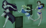 3girls breath_holding crossover female final_fantasy final_fantasy_vii jimliesman lara_croft metroid samus_aran swimsuit tifa_lockhart tomb_raider underwater