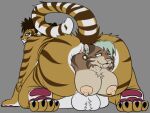 1girl anal_vore breasts dominant_male female_prey furry gif gif larger_male male_pred milk_squirt milking_breasts smaller_female strange tb_(tigerboy0916) tiger tigerboy0916 weird willing_prey willing_vore