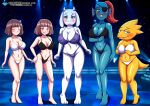 5girls alphys bbmbbf bra chara_(undertale) female frisk_(undertale) multiple_girls palcomix panties toriel undertale undertale_(series) underwear undyne