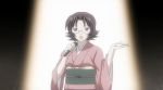 glasses goei goei_sonsaku ikkitousen japanese_clothes kimono microphone milf sonsaku_goei