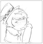  annoyed blush blushing_at_viewer capelet disembodied_penis fellatio fellatio_pov fully_clothed furrowed_eyebrows half-closed_eyes hat headwear looking_at_viewer male_focus male_only oc original_character penis saliva_on_tongue short_hair sketch solo_focus strawb_(trotbug) tongue_out trotbug uncolored yaoi 