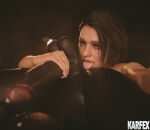  1boy 1girl 1girls 3d balls dark-skinned_male dark_skin handjob huge_balls huge_cock interracial jill_valentine karfex kissing_ass male penis resident_evil resident_evil_3 resident_evil_3_remake rimjob rimming rimming_male stray_pubic_hair stroking stroking_penis tongue_out 