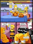 3boys 3girls ass bart_simpson breasts comic father_&_daughter fellatio halloween homer_simpson incest lisa_simpson maggie_simpson male marge_simpson milf mother_and_son nipples swimsuit text the_simpsons