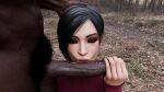 1girl 3d ada_wong ada_wong_(adriana) black_penis cabezadeperro00 clothed_female_nude_male dark-skinned_male dark_skin eyelashes eyeshadow fellatio fellatio grabbing_head interracial light-skinned_female light_skin male partial_male penis pubic_hair red_dress resident_evil resident_evil_4 submissive_female sucking_penis