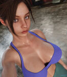 1girl 1girl 1girls 3d big_breasts breasts capcom claire_redfield claire_redfield_(jordan_mcewen) csr55 female_focus female_only hourglass_figure resident_evil resident_evil_2 resident_evil_2_remake solo_female sports_bra sportswear tagme wide_hips