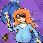 1girl 1girl 1girls ass ass_in_dress ass_shot big_ass big_breasts black_eyes blue_dress blue_shirt bottomwear bouncing_breasts breasts brown_hair dress english english_text eyewear female_only hair holding_object huge_ass huge_breasts kindergarten_(game) kindergarten_3 long_hair mature mature_female motion_lines ms._lovelett onomatopoeia red_glasses rose_dax ruler shirt solo_female teacher teacher_outfit text topwear