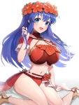 1girl 1girl absurd_res alluring big_breasts bikini blue_hair fire_emblem fire_emblem:_the_binding_blade fire_emblem_heroes gonzarez high_res intelligent_systems lilina_(fire_emblem) lilina_(summer)_(fire_emblem) nintendo official_alternate_costume swimsuit