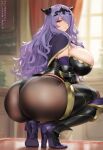 1girl ai_generated armor ass camilla_(fire_emblem) fire_emblem fire_emblem_fates long_hair purple_hair stockings